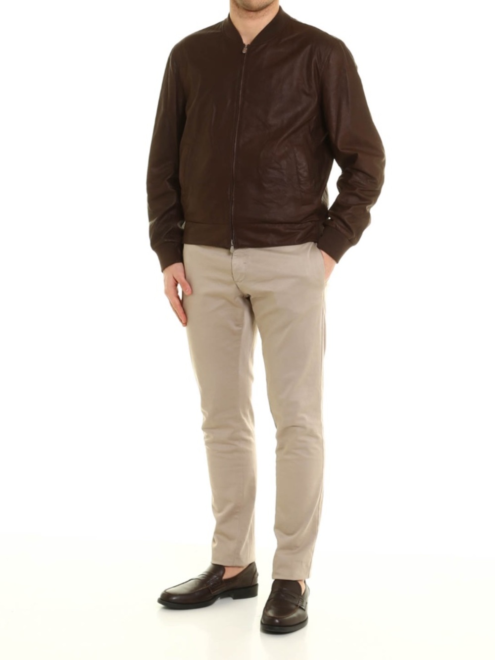 Vintage Brunello Cucinelli Leather Bomber Jacket